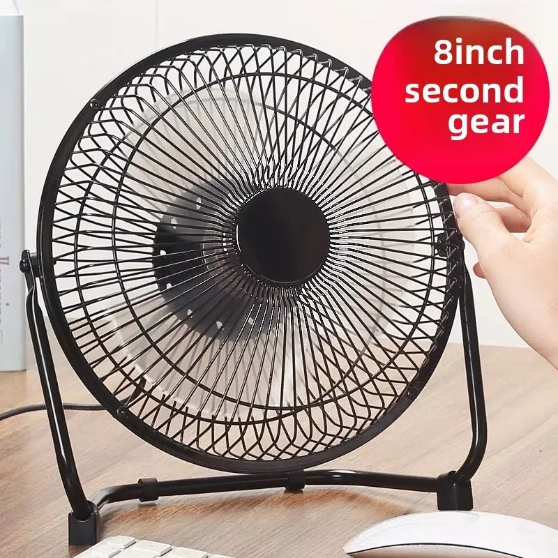 Ventilador de Escritorio USB (4/6/8 Pulgadas) - 2 Velocidades y Rotación de 360°