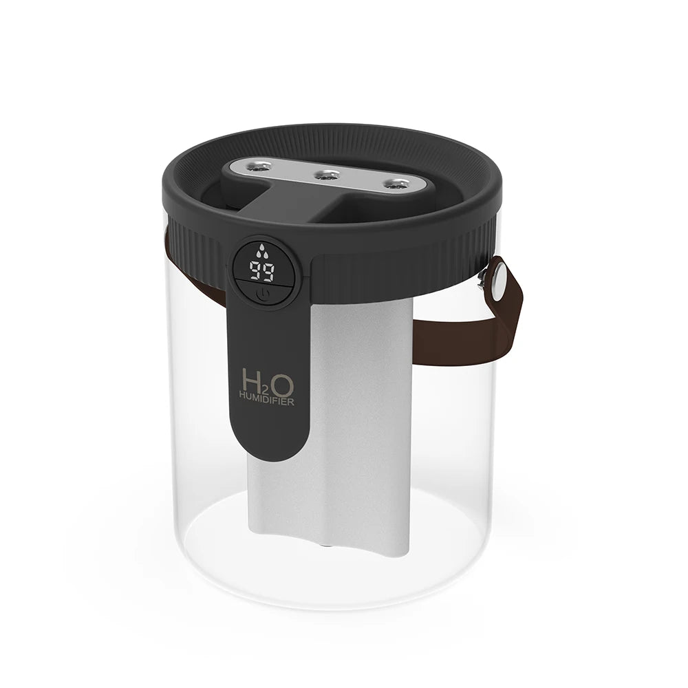 Humidificador de Aire de Gran Capacidad (1500ml) - Triple Boquilla y Luz Nocturna