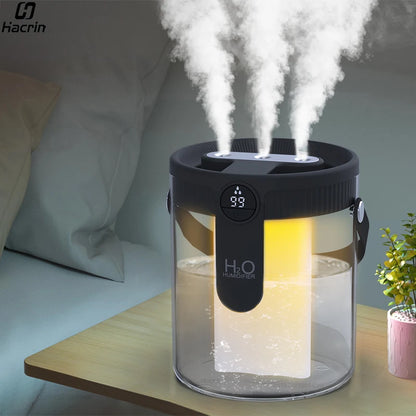 Humidificador de Aire de Gran Capacidad (1500ml) - Triple Boquilla y Luz Nocturna