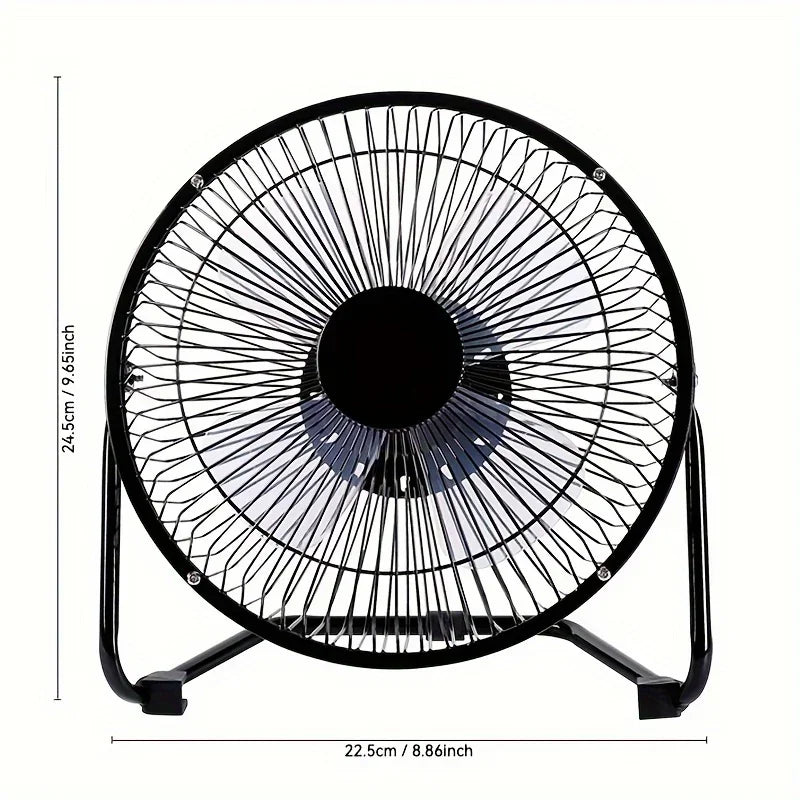 Ventilador de Escritorio USB (4/6/8 Pulgadas) - 2 Velocidades y Rotación de 360°